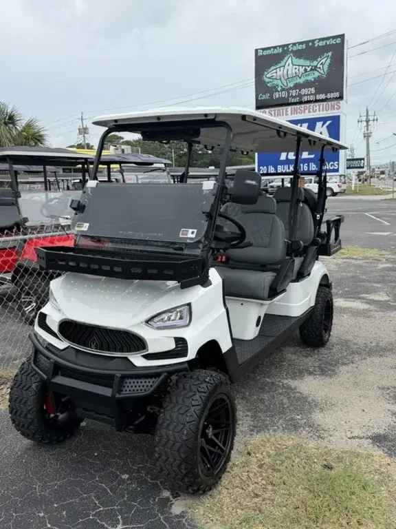2026 V-Carts White Lifted 6 Passenger Golf Cart w/Grey Seats an photo 1