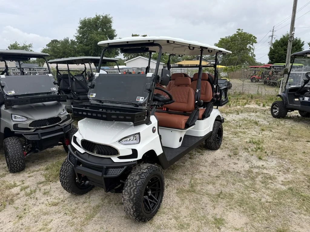 2026 V-Carts White w/Brown Seats Lifted Limo 6 Passenger Golf C thumb 3