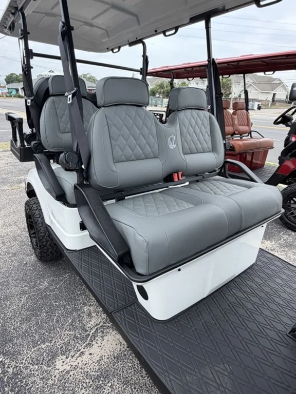 2026 V-Carts White Lifted 6 Passenger Golf Cart w/Grey Seats an photo 4