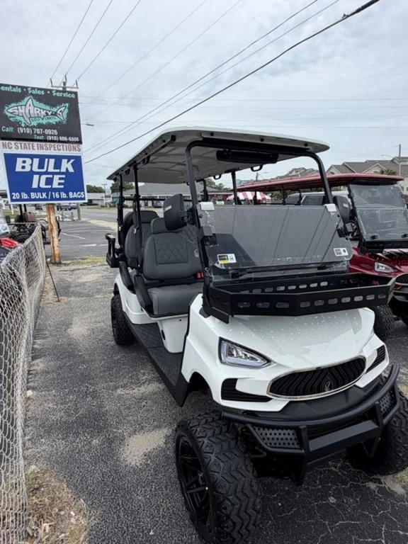 2026 V-Carts White Lifted 6 Passenger Golf Cart w/Grey Seats an photo 3