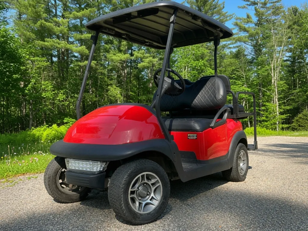 2018 Club Car End of Summer special! Like new NRTG Fire Red Club photo 2