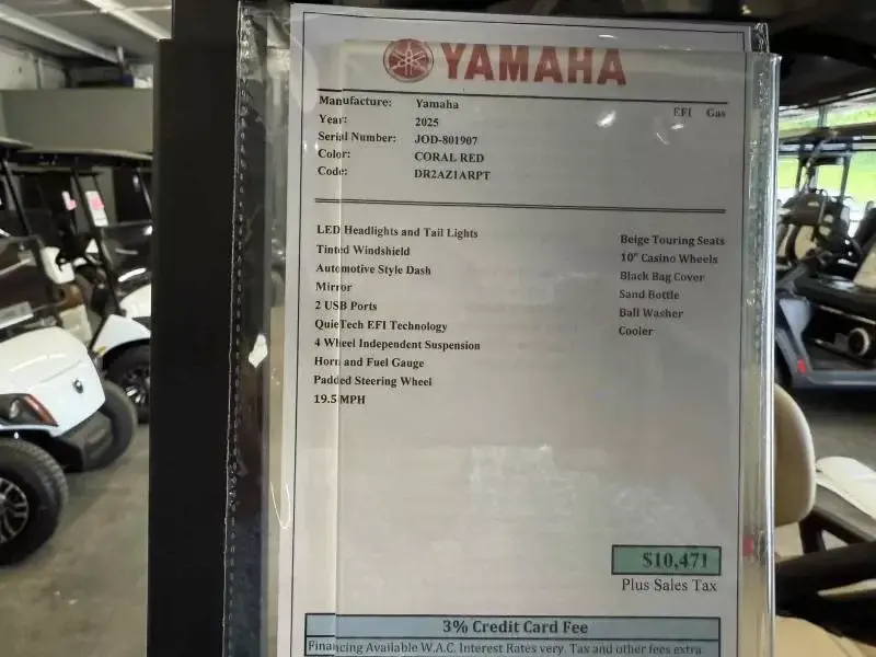 2025 Yamaha Golf Cars Drive 2 EFI photo 11